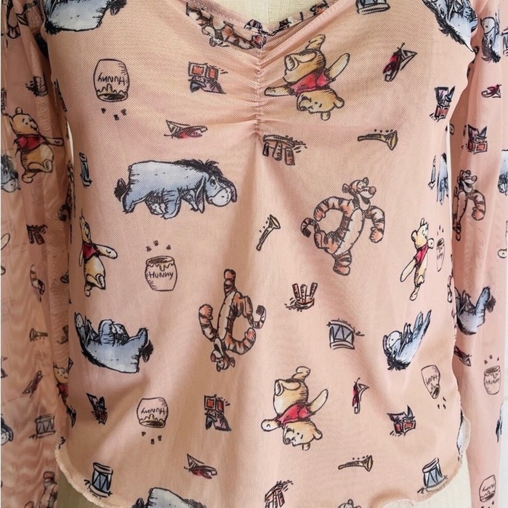 Disney Peach Winnie the Pooh Long Sleeve Top